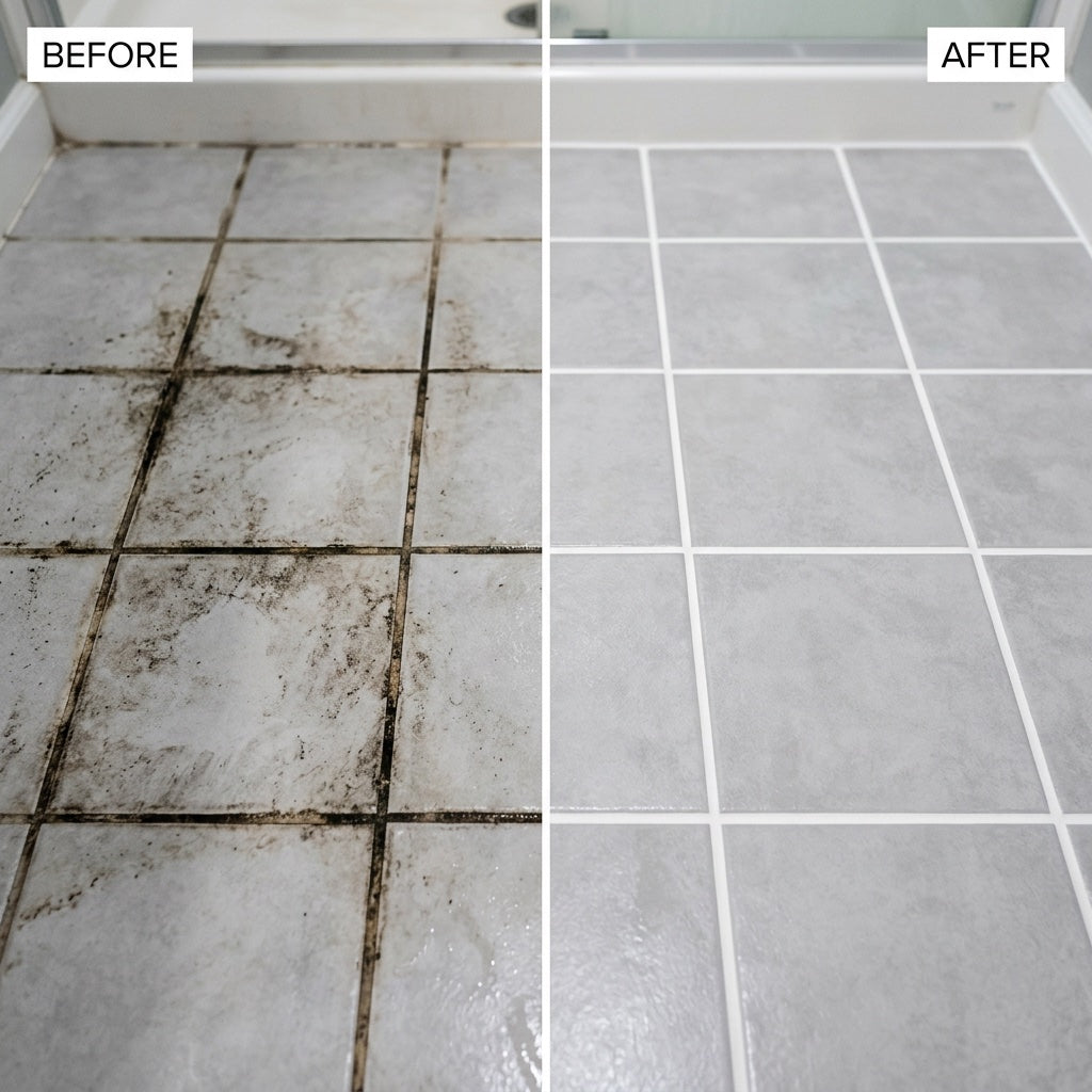 Bathroom grout — one pass